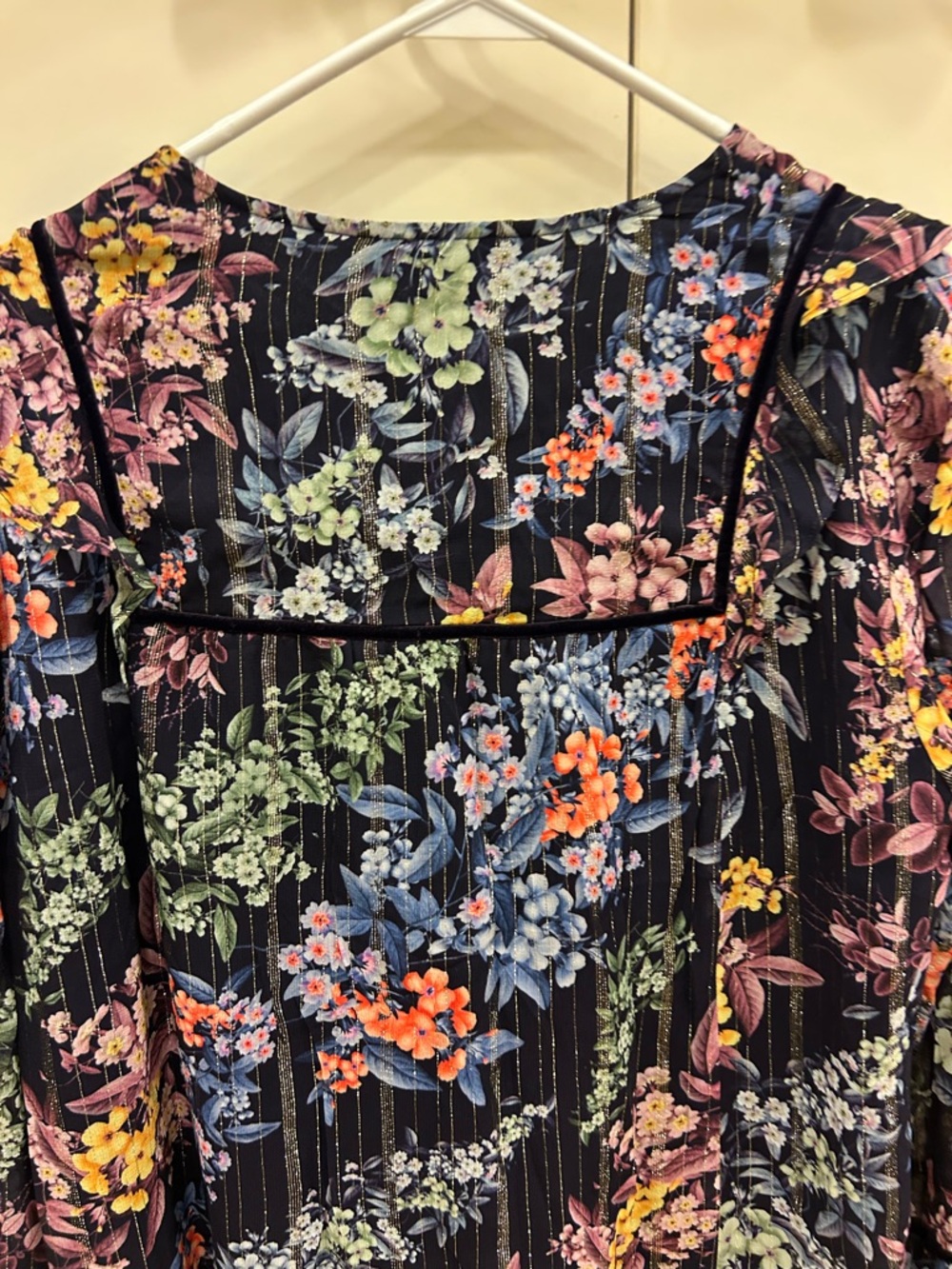 Anthropologie Vineet Bahl Vivienne embroidered navy blue blouses top nwt - Picture 11 of 15
